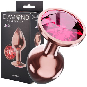Lola Games Butt Plug Diamond Ruby Shine L Rose Gold - Korek analny z diamencikiem
