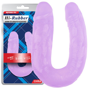 CHISA 14' - Realistyczne dwustronne dildo, Fioletowe PVC