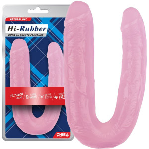 CHISA  17.7' - Realistyczne dwustronne dildo, Różowe PVC