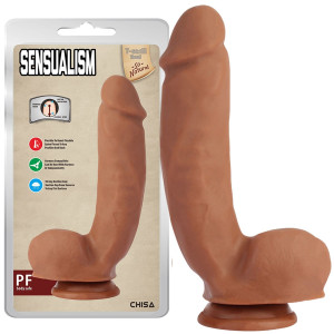 CHISA Sensualism - Realistyczne grube dildo z jądrami i przyssawką, CIeliste