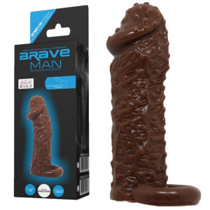 BAILE - BRAVE MAN Extension in Lenght - Nakładka na penisa z wypustkami, TPR