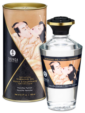 Shunga Warming Oil Vanilla Fetish - Rozgrzewający zapachowy olejek do masażu 100 ml.