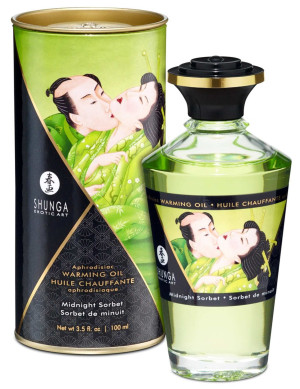 Shunga Warming Oil Midnight Sorbet - Rozgrzewający zapachowy olejek do masażu 100 ml.