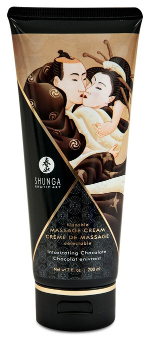 Shunga Massage Cream Intoxicating Chocolate - Smakowy krem do masażu ciała - 200 ml.