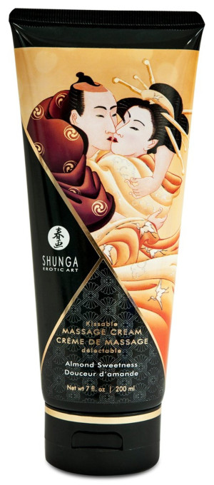 Shunga Massage Cream Almond Sweetness - Smakowy krem do masażu - wegański - 200 ml.