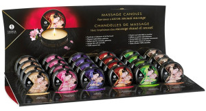 Shunga Mini Massage Candle Display - Zestaw zapachowych świec do masażu 24 szt.