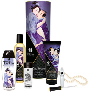 Luksusowy zestaw na intymne chwile do masażu -  Carnal Pleasures Kit - od Shunga