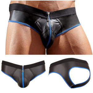 Czarne figi zasuwane jockstrap odkryte pośladki