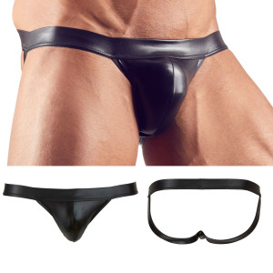 Czarne stringi jockstrap dla mężczyzn