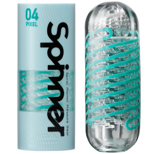 Tenga Spinner Pixel - Masturbator z wypustkami, Przezroczysty