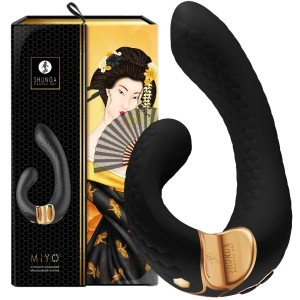 Shunga MIYO Intimate Massager Black - Profesjonalny stymulator łechtaczkowo-waginalny, USB