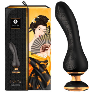 Shunga SANYA Intimate Massager Black - Elegancki wibrator o designerskim kształcie, USB