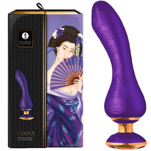 Shunga SANYA Intimate Massager Purple - Elegancki wibrator o designerskim kształcie, USB