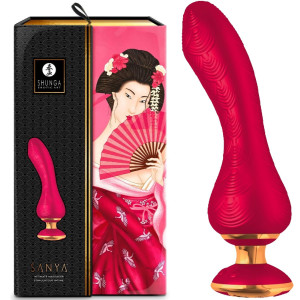 Shunga SANYA Intimate Massager Raspberry - Elegancki wibrator o designerskim kształcie, USB