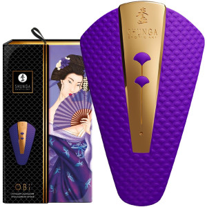 Fioletowy wibrator Obi Intimate masażer fioletowy silikon 11,3 cm 7 łechtaczkowy Shunga