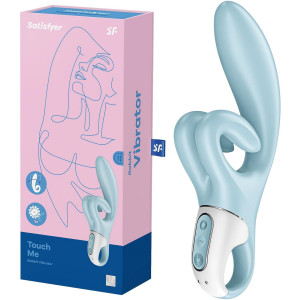 Wibrator z króliczkiem - Touch me - stymulujący punkt G, na USB, Niebieski Satisfyer