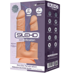 Silexd SD.Model 1 (8"&7") BOX Motor - Realistyczne podwójne dildo z wibracjami, Cieliste