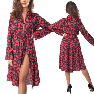 Morgan One Robe elegancki szlafrok w serduszka