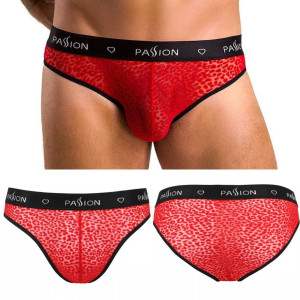 031 Slip Mike red czerwone slipy w panterkę