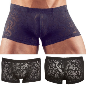 Men's Pants czarne koronkowe bokserki męskie