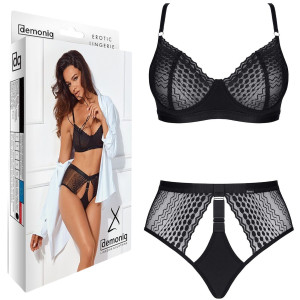 Sarita001 - black - set czarny komplet z dodatkowymi paskami