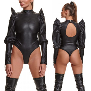 Giuditta001 - teddy body z bufkami ozdobnymi rękawami