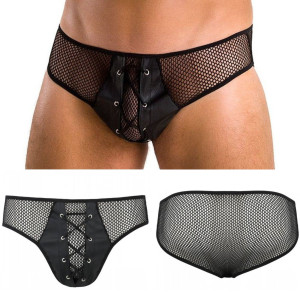 035 Slip Richard black czarne slipy męskie prześwitujące