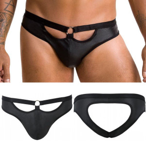 041 Slip open Joe black czarne slipy męskie odkryte pośladki