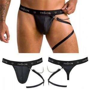 058 Thong Bill black czarne stringi z ozdobnym paskiem