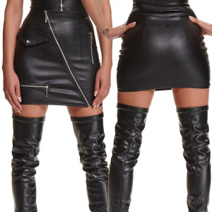 Franceska 001 BLACK czarna spódnica damska zasuwana