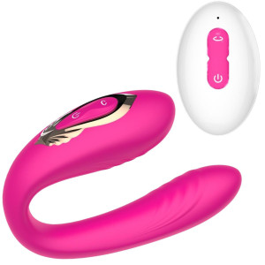 Boss Series Rotating wearable dual vibrator - Stymulator dla par na pilota, Różowy USB