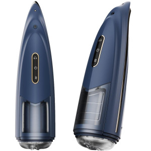 Thrusting Rotating - Masturbator z funkcją rotacji i pulsacji na USB, Niebieski