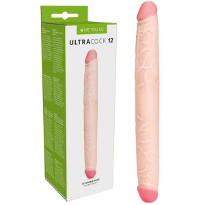 Double Ended Dildo (12") - Realistyczne dwustronne dildo, Cieliste