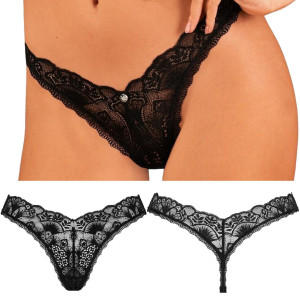 Donna Dream stringi czarne koronkowe