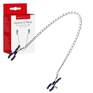 Squeeze N Please Nipple Chain Silver - Zaciski na sutki z łańcuszkiem