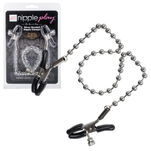 Klamry na sutki z ozdobnym łańcuszkiem - biżuteria BDSM - Calexotics