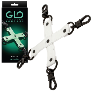 Świecący krzyżak do kajdanek - Glo Hog Tie - do zabaw BDSM - NS Novelties