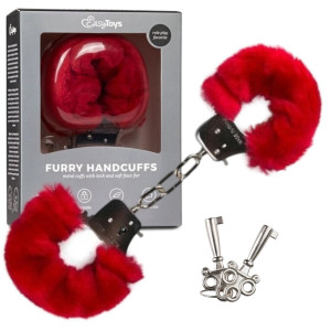 Furry Handcuffs - Red Futerkowe czerwone kajdanki