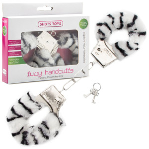 Furry Handcuffs - Zebra