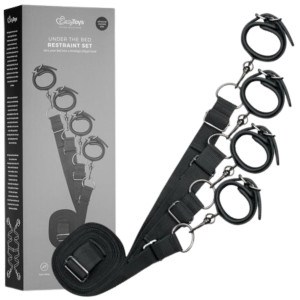 Under Mattress Restraint Set Zestaw pasów do krępowania - na ręce i nogi, Czarny