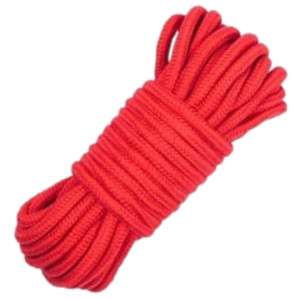 COTTON ROPE 5M RED - Czerwona lina do krępowania, Bawełniana