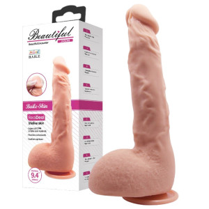 JASON 9,4'' - Realistyczne dildo z wyraźnymi żyłami i jądrami, Cieliste