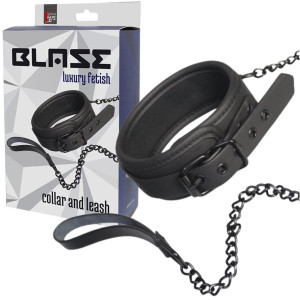 BLAZE COLLAR AND LEASH PURPLE Obroża i łańcuch BDSM