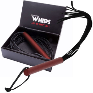 Mały czerwony pejcz do zabaw BDSM - skórzany - WHIPS
