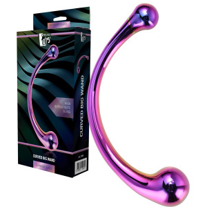 CURVED BIG WAND - Dwustronne szklane dildo