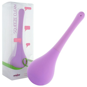 Fioletowy irygator analno-waginalny do higieny intymnej - Silikonowy - SQUEEZE CLEAN