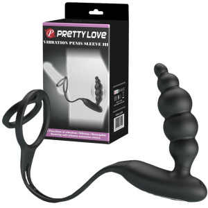 PRETTY LOVE - Vibration Penis Sleeve III - Pierścień erekcyjny z masażerem prostaty