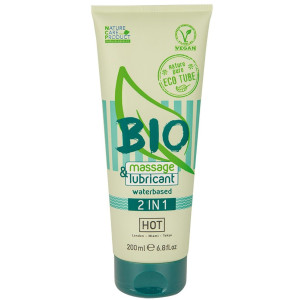 Lubrykant na bazie wody - BIO 200 ml - wegański, nawilżający, do masażu - HOT