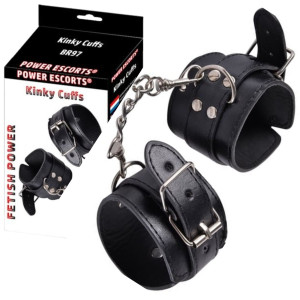 Kinky cuffs black adjustable cuffs Kajdanki na ręce, Czarne BDSM