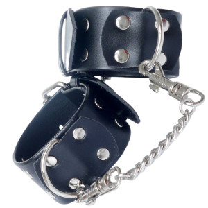Klasyczne kajdanki na nadgarstki ze sztucznej skóry do zabaw BDSM - Boss Seriess